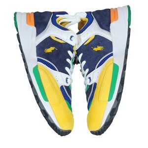 Polo‎ Ralph Lauren Trackster 200 Suede Mesh Low Top Sneakers Multi Color 9D NIB